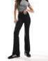 Фото #2 товара Pull&Bear polyamide v front sculpt flare trousers in black