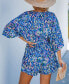 ფოტო #2 პროდუქტის Women's Abstract Print Drawstring Romper