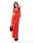 ASOS EDITION cut out detail tie back maxi dress in red Красный, 44 - фото #4