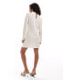 Фото #4 товара Vero Moda Petite high neck plisse mini dress in ecru