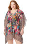 Bleu Rod Beattie 299131 Chiffon Caftan Cover Up, from Run Wild, Size 2X