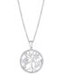 Macy's cubic Zirconia Tree of Life Pendant Necklace in Silver Plate