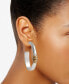 ფოტო #3 პროდუქტის Medium Two-Tone Wire-Wrapped Oval Hoop Earrings