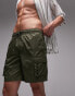 Фото #1 товара Topman skinny cargo swim shorts in khaki