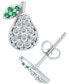 ფოტო #1 პროდუქტის Cubic Zirconia & Green Quartz Pear Stud Earrings, Created for Macy's