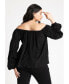 ფოტო #2 პროდუქტის Plus Size Off The Shoulder Detail Blouse