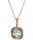 Blue Topaz (1-7/8 ct. t.w.) & Diamond (3/8 ct. t.w.) 20" Pendant Necklace in 14k Rose Gold