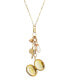 Фото #2 товара 2028 14K Gold Plated Dipped Imitation Pearl Locket Whistle Bell Charm Necklace