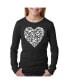 ფოტო #1 პროდუქტის Big Girl's Word Art Long Sleeve T-Shirt - Paw Prints Heart