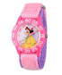 ფოტო #1 პროდუქტის Disney Princess Belle Girls' Pink Plastic Time Teacher Watch