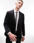 Topman slim velvet blazer in black