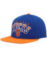Фото #1 товара Men's Blue and Orange New York Knicks Gradient Wordmark Snapback Hat