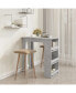 Bar Table with Storage Rack Concrete Gray 40.2"x19.7"x40.7"