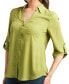 ფოტო #3 პროდუქტის Juniors' Collared Roll-Tab-Sleeve Button-Down Shirt