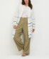 Фото #4 товара Plus Size Cotton-Linen Blend Striped Cardigan Sweater