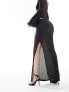 Фото #9 товара Vero Moda Tall textured jersey maxi skirt co-ord in asphalt grey