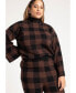 ფოტო #1 პროდუქტის Plus Size Mock Neck Intarsia Sweater