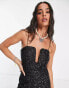 Kyo The Brand sequin cut out bust detail relaxed jumpsuit in black