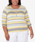 Фото #1 товара Plus Size Charleston Striped Top with Side Ruching