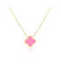ფოტო #1 პროდუქტის Extra Large Bubblegum Pink Single Clover Necklace