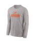 ფოტო #2 პროდუქტის Men's Gray Miami Dolphins Sideline Performance Long Sleeve T-Shirt