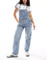 Фото #1 товара ASOS DESIGN Hourglass denim dungaree in mid blue