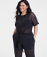 Фото #4 товара Trendy Plus Size Mesh Tunic, Created for Macy's