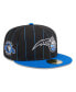 Фото #1 товара Men's Black/Blue Orlando Magic Pinstripe Two-Tone 59Fifty Fitted Hat