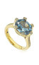 Suzy Levian Sterling Silver Cubic Zirconia Blue Cocktail Ring