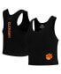 Фото #1 товара Women's Black Clemson Tigers Tonal Neutral Fitted Waist Length Racerback Tank Top