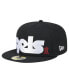 ფოტო #1 პროდუქტის Men's Black Los Angeles Angels Checkered Undervisor 59FIFTY Fitted Hat