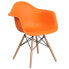 Фото #1 товара Alonza Series Orange Plastic Chair With Wood Base