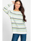 ფოტო #1 პროდუქტის Women's Long Sleeve Pattern Stripe Pullover