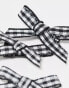 Фото #3 товара DesignB London pack of 6 gingham mini bows in black