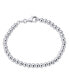 Фото #2 товара Simple Plain Hand Strung Polish Round Light Weight Sterling Silver Bead 4MM Ball Strand Bracelet For Women 7 Inch