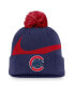 Фото #1 товара Men's Royal Chicago Cubs Swoosh Peak Cuffed Knit Hat with Pom