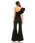 ფოტო #2 პროდუქტის Women's One Shoulder Ruffle Detail Flare Pant Jumpsuit