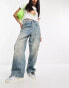 Фото #10 товара COLLUSION wide leg baggy jeans in light blue