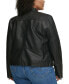 ფოტო #4 პროდუქტის Plus Size Faux Leather Motocross Racer Jacket