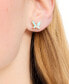 Gold-Tone Cubic Zirconia & Colored Butterfly Mini Stud Earrings