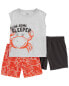 Toddler 3-Piece Crab Loose Fit Pajama Set 5T