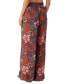 Фото #2 товара Juniors' Ninette Solana Crinkle Floral-Print Wide-Leg Pants