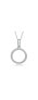 Exclusive White Gold Plated Cubic Zirconia Circle Shaped Pendant Necklace