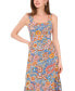 Фото #3 товара Women's Printed Smocked Fit & Flare Maxi Dress