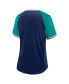 ფოტო #3 პროდუქტის Women's Navy Seattle Mariners Glitz and Glam League Diva Raglan V-Neck T-shirt