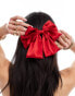 Фото #1 товара DesignB London satin hair bow in cherry red