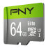 Фото #3 товара PNY Elite - 64 GB - MicroSDXC - Class 10 - Class 1 (U1) - Green - Grey