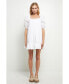 ფოტო #3 პროდუქტის Women's Shirred Puff Sleeve Mini Dress