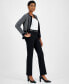 ფოტო #4 პროდუქტის Petite Belted Mid-Rise Straight-Leg Pull-On Pants