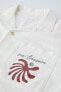 Embroidered linen blend shirt